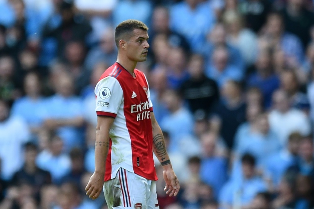 Arsenal midfielder Granit Xhaka has tested positive for Covid-19. AFP