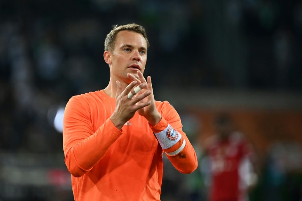 Manuel Neuer s'est présenté à la conférence de presse. AFP