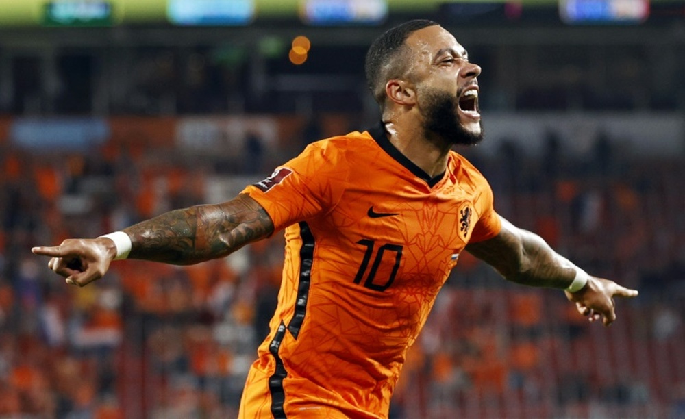 Memphis Depay pas satisfait après son triplé face à la Turquie. afp