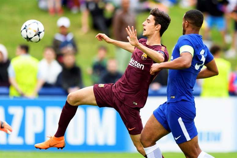 El venezolano marcó su primer gol con el Barcelona. EFE