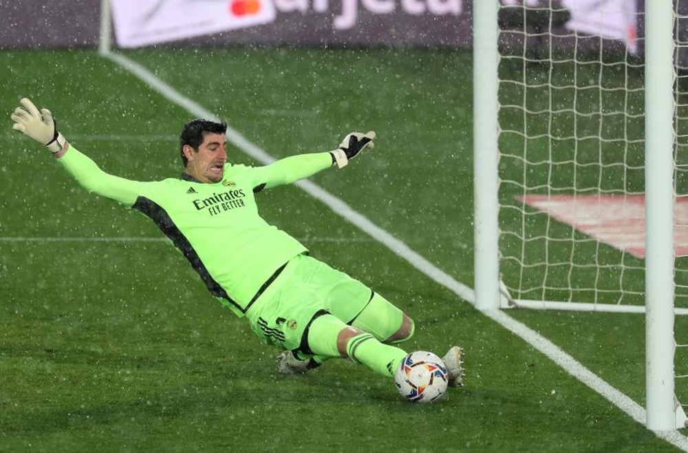 Real sofre, mas Courtois e Rodrygo brilham para garantir a vitória. AFP