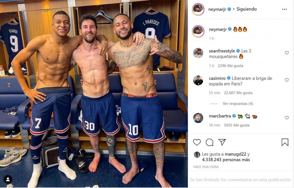 La Foto De La Reconciliaci N Neymar Presumi De Tridente Con Messi Y