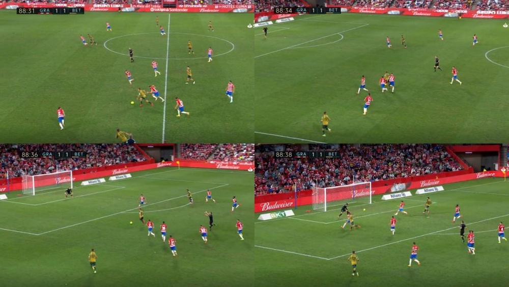 Canales fue el héroe tras su golazo al Granada. YouTube/LaLiga