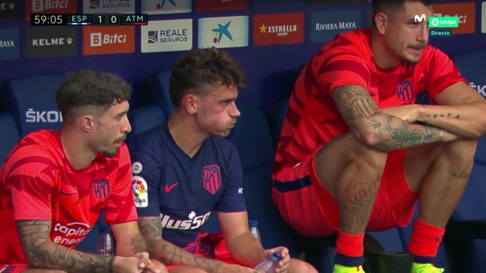 Retour timide pour Griezmann avec l'Atlético. Capture/MovistarLaLiga