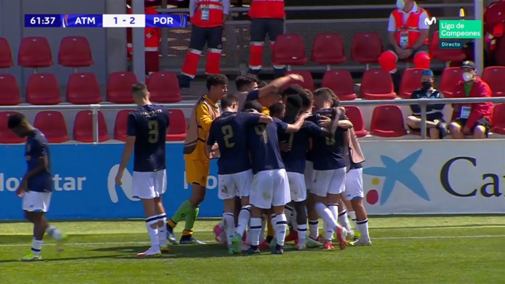 El Oporto se llevó la victoria de la cancha del Atleti. Captura/Movistar+