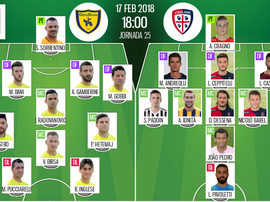 As escalações de Chievo e Cagliari para este jogo. BeSoccer