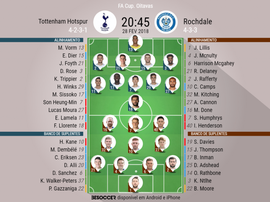 As escalações de Tottenham e Rochdale para este jogo. BeSoccer