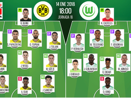 As escalações de B. Dortmund e Wolfsburg para este jogo. BeSoccer