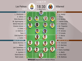 As escalações de Las Palmas e Villarreal para este jogo. BeSoccer