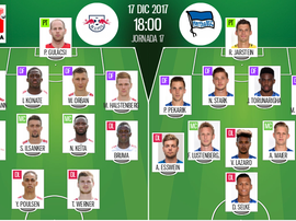 As escalações de RB Leipzig e Hertha Berlin para este jogo. BeSoccer
