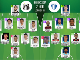 Escalações de Santos e Avaí. BeSoccer
