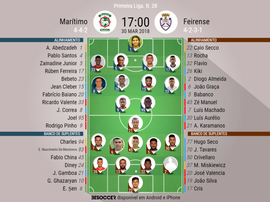 Os onzes de Marítimo e Feirense para este jogo. BeSoccer