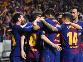 Alba, Piqué, Messi, Busquets, Dembélé et Luis Suarez ont été titularisé sans pré-saison. AFP