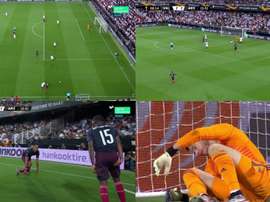 Triplé d'Aubameyang. capture/movistar