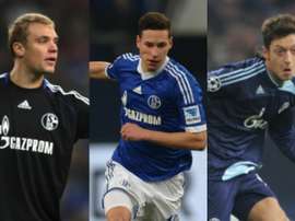 A la izquierda, Manuel Neuer; en el centro, Julian Draxler; a la derecha, Mesut Özil. AFP