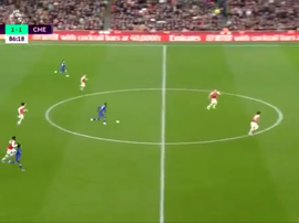 Tammy Abraham hizo el 1-2. Captura/DAZN