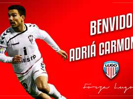 Adriá Carmona, en su presentación con el Club Deportivo Lugo. CDeportivoLugo