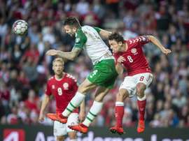 Shane Duffy scored late for the Republic of Ireland. AFP