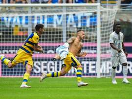Dimarco scored the winner against his parent club. AFP
