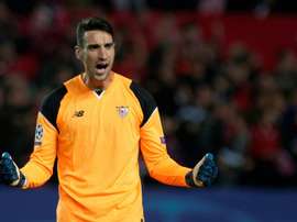 Sergio Rico has extended his contract to 2021. AFP