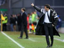 Andrea Stramaccioni, pictured on February 1, 2015, signed a contract to coach Panathinaikos until the summer of 2017