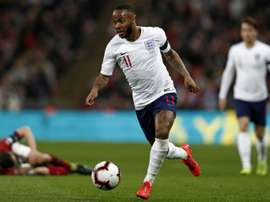 Sterling scored his first England hat-trick against Czechs. AFP