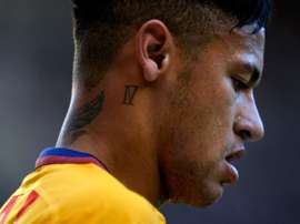Barcelonas Brazilian forward Neymar during the Spanish league match against Deportivo de la Coruna on April 20, 2016