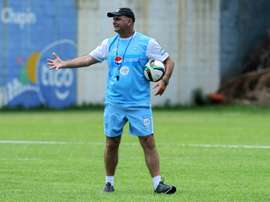 The recently resigned coach of Guatemalas national team, Argentine Ivan Franco Sopegno, gives instructions to his players during a training session in Guatemala City on June 10, 2015