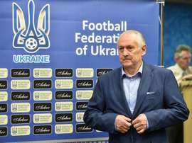 Ukraines national football team head coach Mykhaylo Fomenko arrives for a press conference in Kiev on May 19, 2016