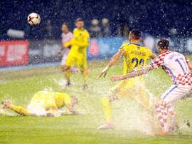 Croatia qualifier abandoned after heavy rain. AFP