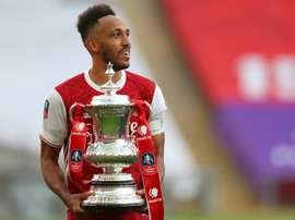 Mikel Arteta is happy Aubameyang has renewed his Arsenal contract. AFP