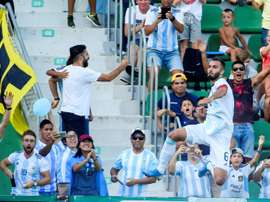 Pezzella got on the scoresheet as Argentina thrashed Ecuador. AFP