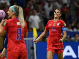 Alex Morgan scored the winning goal and thanked her goalkeeper. AFP