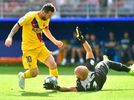 Messi a inscrit son 9e but contre Eibar. AFP