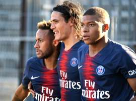 O Mbappé, Neymar e Cavani está de volta ao PSG. AFP