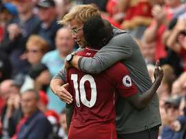 Sadio mané and Jurgen Klopp. AFP