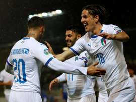 Bernardeschi (L) opened the scoring for Italy in rout of Liechtenstein. AFP