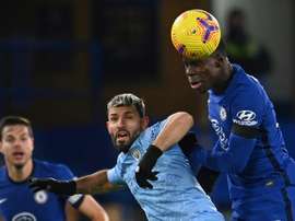 Sergio Aguero (C) is currently self-isolating. AFP