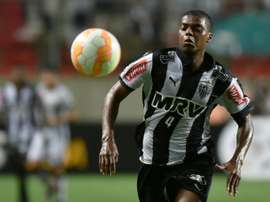 Brazilian defender Jemerson in action for Atletico Mineiro during a 2015 Libertadores Cup match against Mexican side Atlas