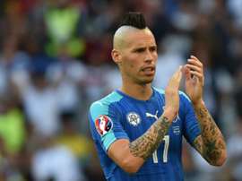 Hamsik podría quedarse sin Mundial, incluso sin repesca. AFP/Archivo
