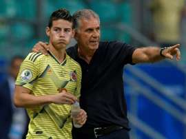 Queiroz a rendu visite à James Rodriguez. AFP