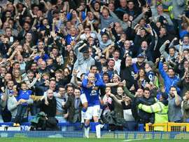 Evertons Steven Naismith celebrates his third goal against Chelsea, securing a 3-1 win over the Premier League champions on September 12, 2015