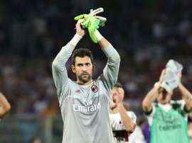 Milans goalkeeper Diego Lopez, pictured on August 23, 2015, had been under fire for a series of under-par displays for the struggling Serie A giants