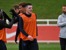 Southgate plays down Rice's social media comments. AFP
