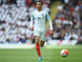 Englands midfielder Dele Alli controls the ball during a friendly match against Turkey.AFP