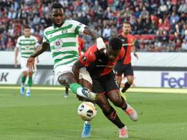 Edouard (L) got a brace in Celtic's win over Kilmarnock. AFP