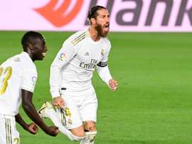 Sergio Ramos bateu recorde histórico de gols no Campeonato Espanhol. AFP