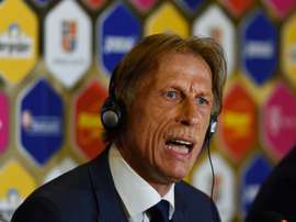 Christoph Daum, Romanias new coach, attends a press conference in Bucharest on July 7, 2016