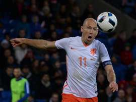 Netherlands midfielder Arjen Robben prepares to shoot during the international friendly against Wales at Cardiff City Stadium