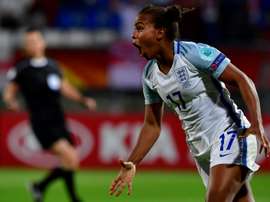 Nikita Parris scored the opener for England in their World Cup Qualifier against Russia. AFP